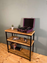Load image into Gallery viewer, Industrial shelf unit handmade from reclaimed wood and steel
