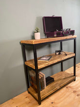 Load image into Gallery viewer, Industrial shelf unit handmade from reclaimed wood and steel
