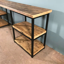 Load image into Gallery viewer, Rustic Desk Unit With Storage Shelves Handmade Industrial Design
